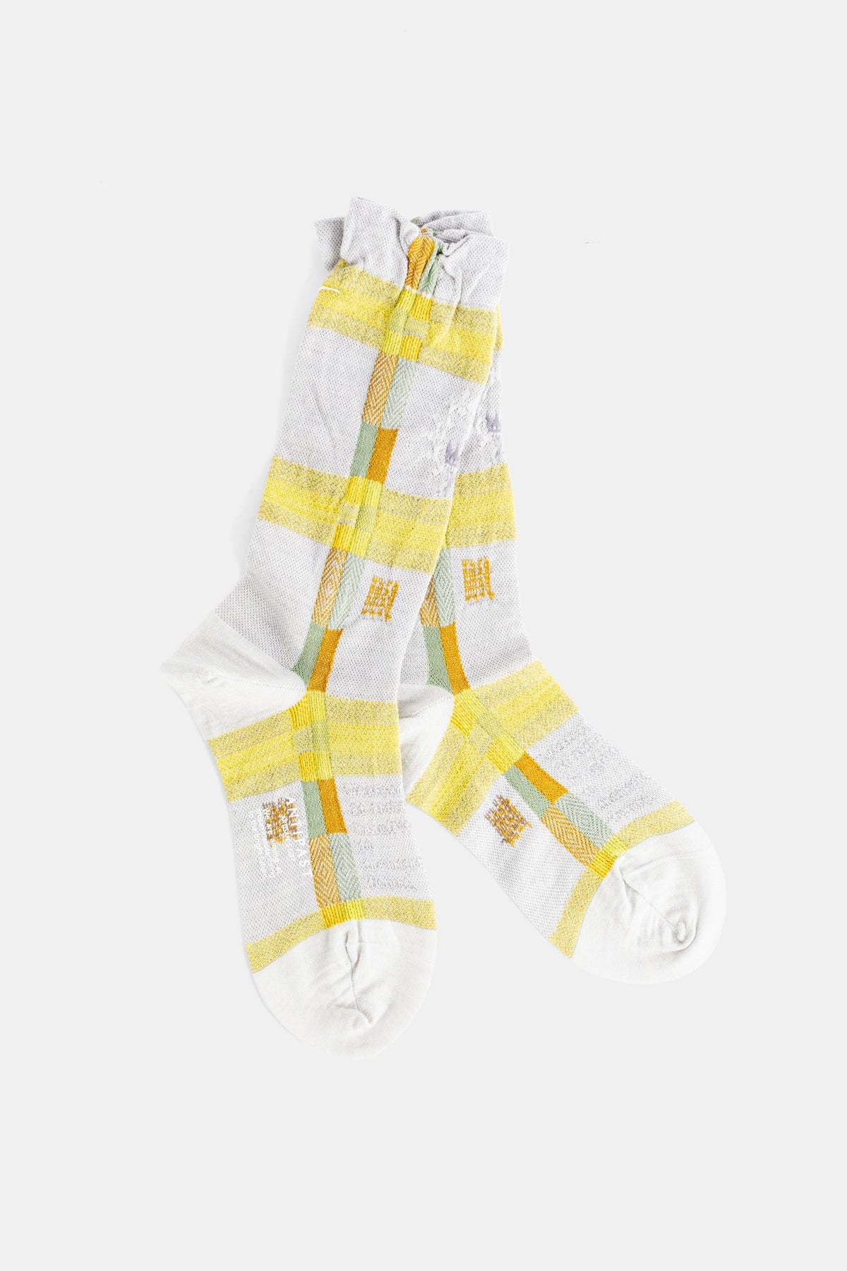 Antipast Madras-Checked Jacquard Socks — Yellow