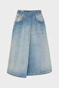 Maison Margiela Wrap Denim Skirt — Blue