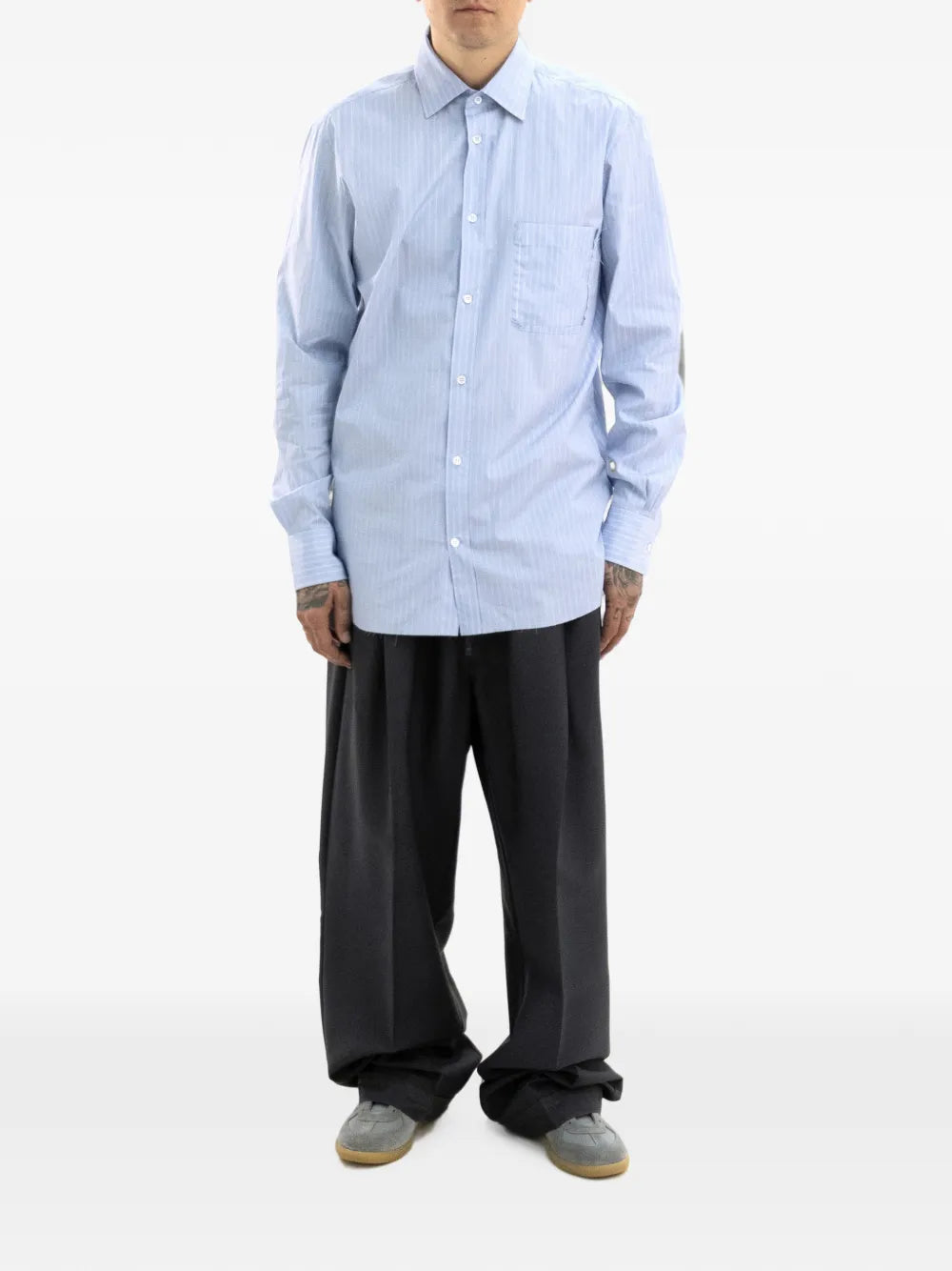 Maison Margiela Patched-Pocket Shirt — Blue