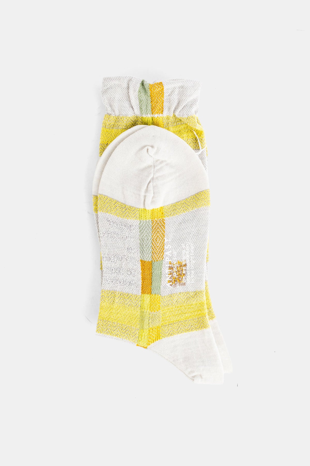 Antipast Madras-Checked Jacquard Socks — Yellow
