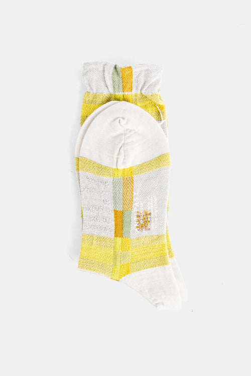 Antipast Madras-Checked Jacquard Socks — Yellow
