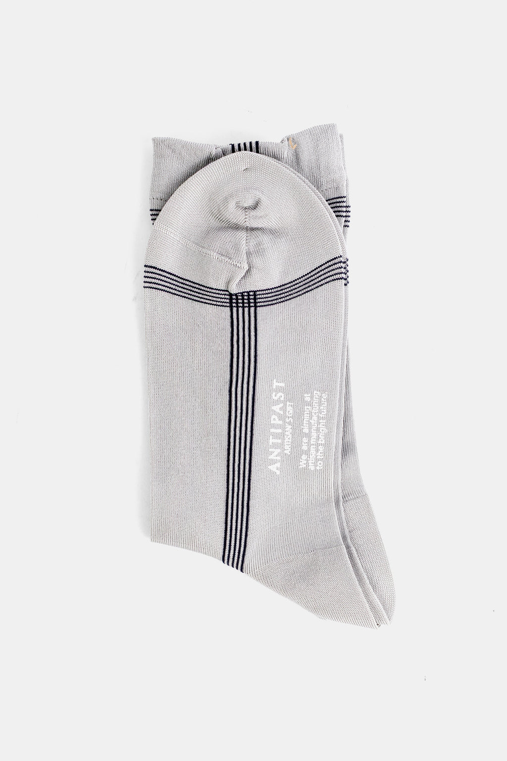 Antipast Fine Navy Stripe Socks — Gray