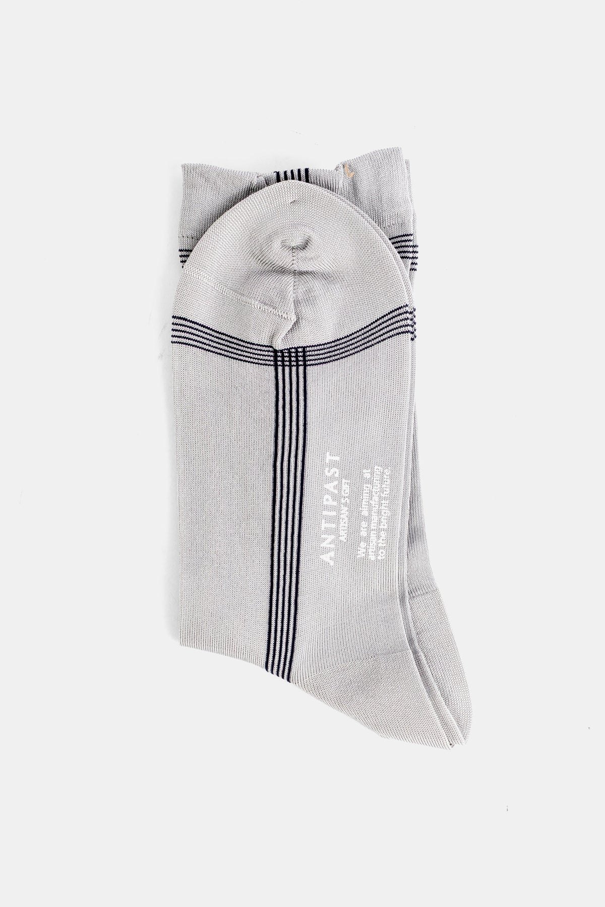 Antipast Fine Navy Stripe Socks — Gray