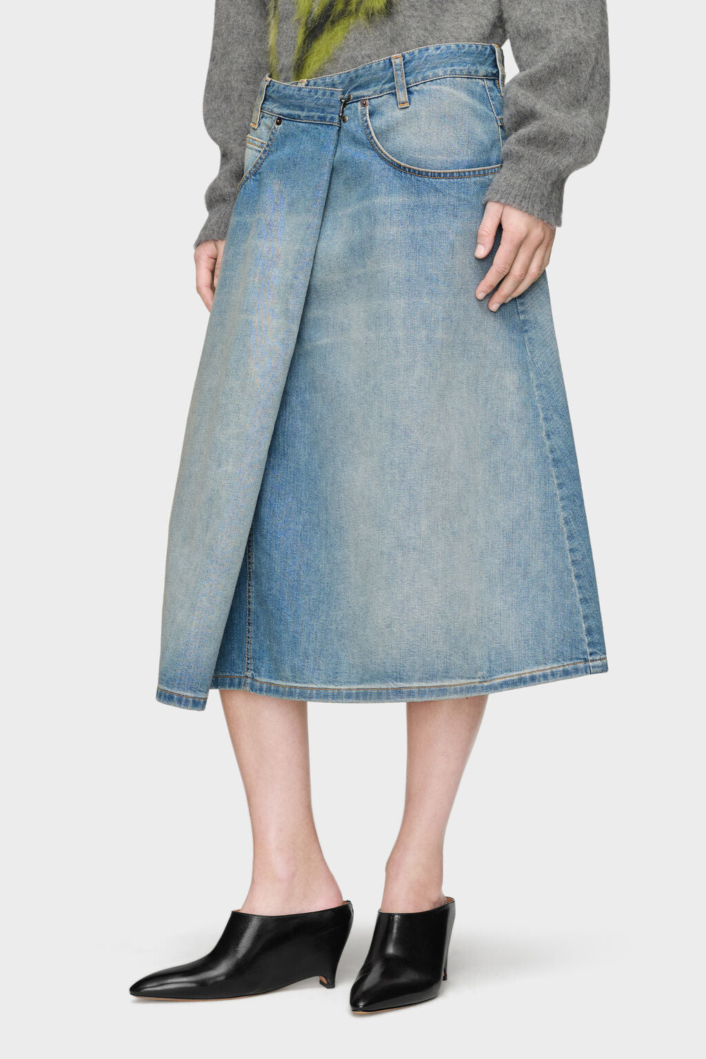 Maison Margiela Wrap Denim Skirt — Blue