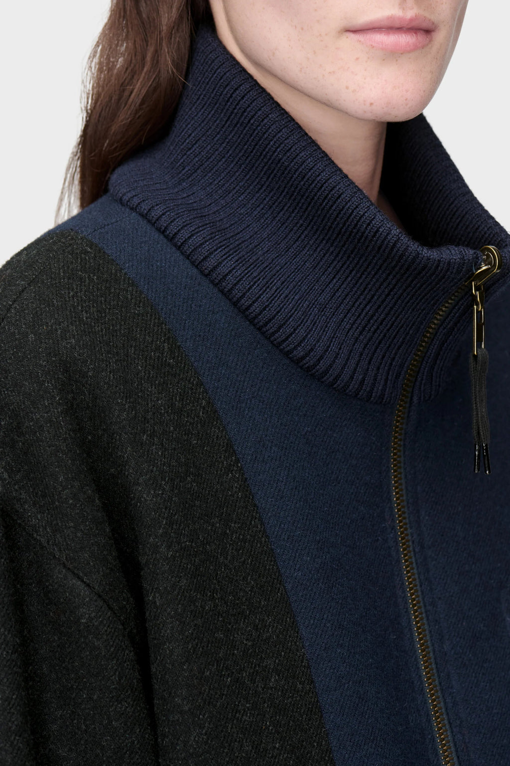 Maison Margiela Spliced Wool Bomber Jacket — Blue