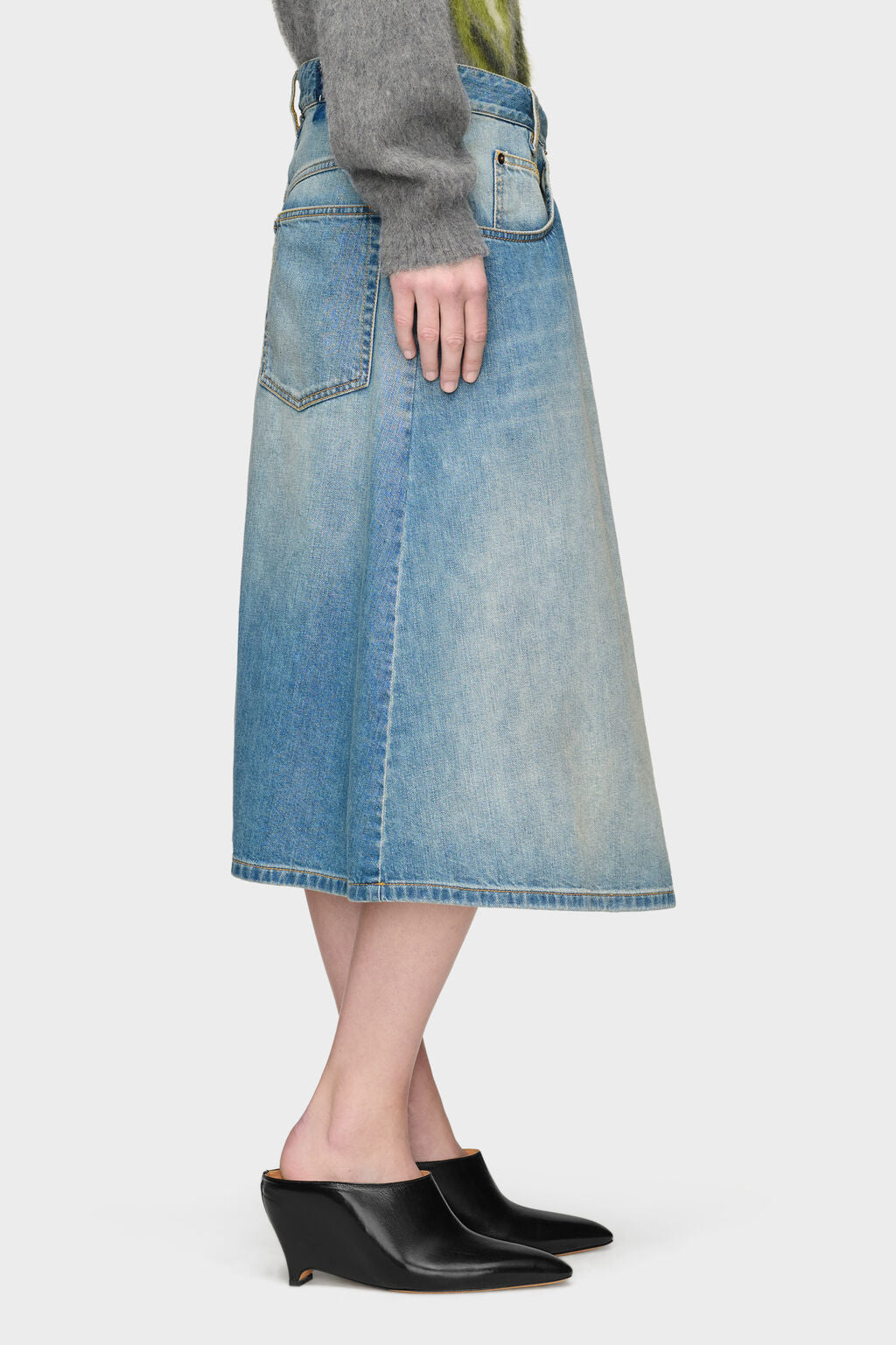 Maison Margiela Wrap Denim Skirt — Blue