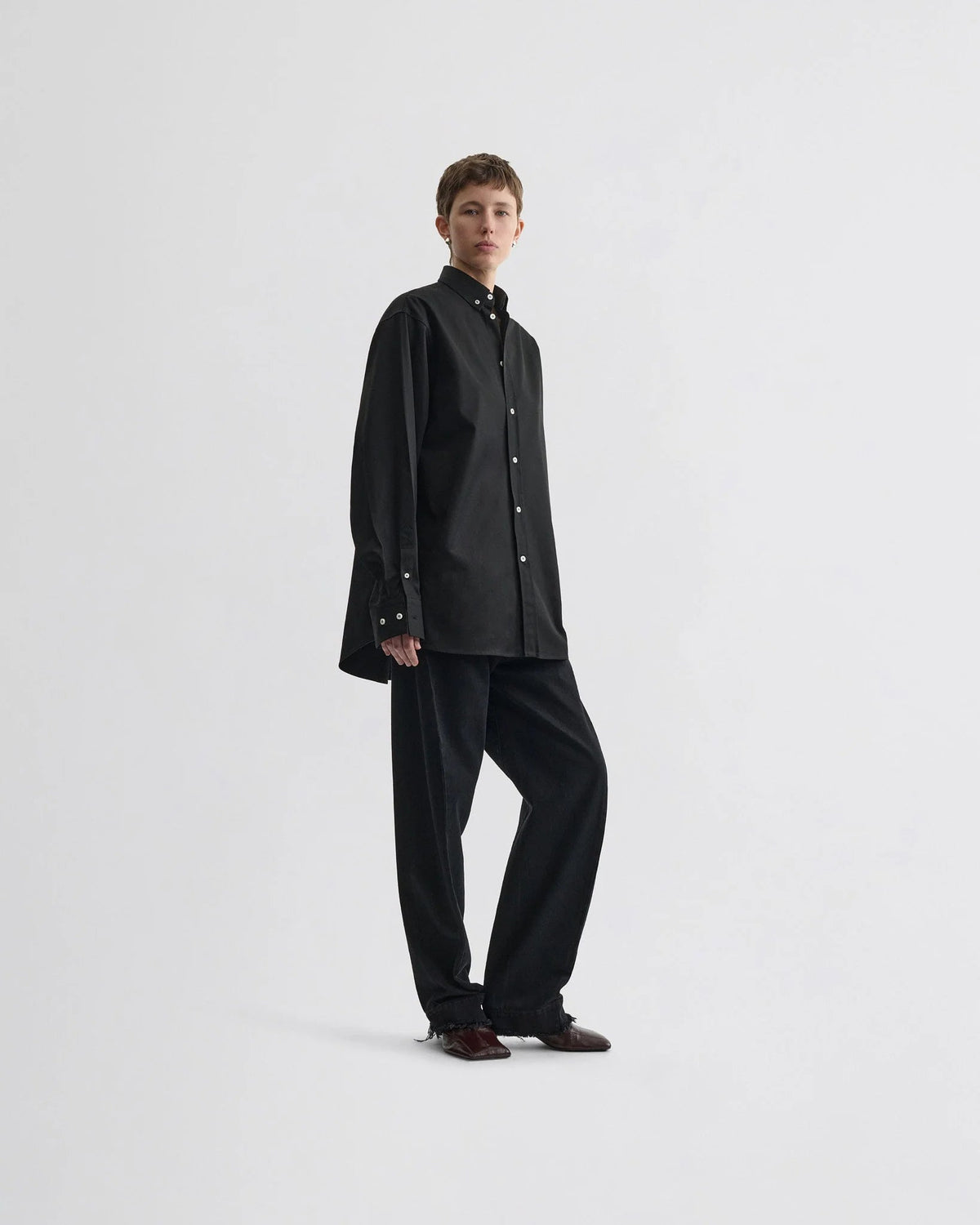 Phoebe Philo Button Collar Shirt — Black