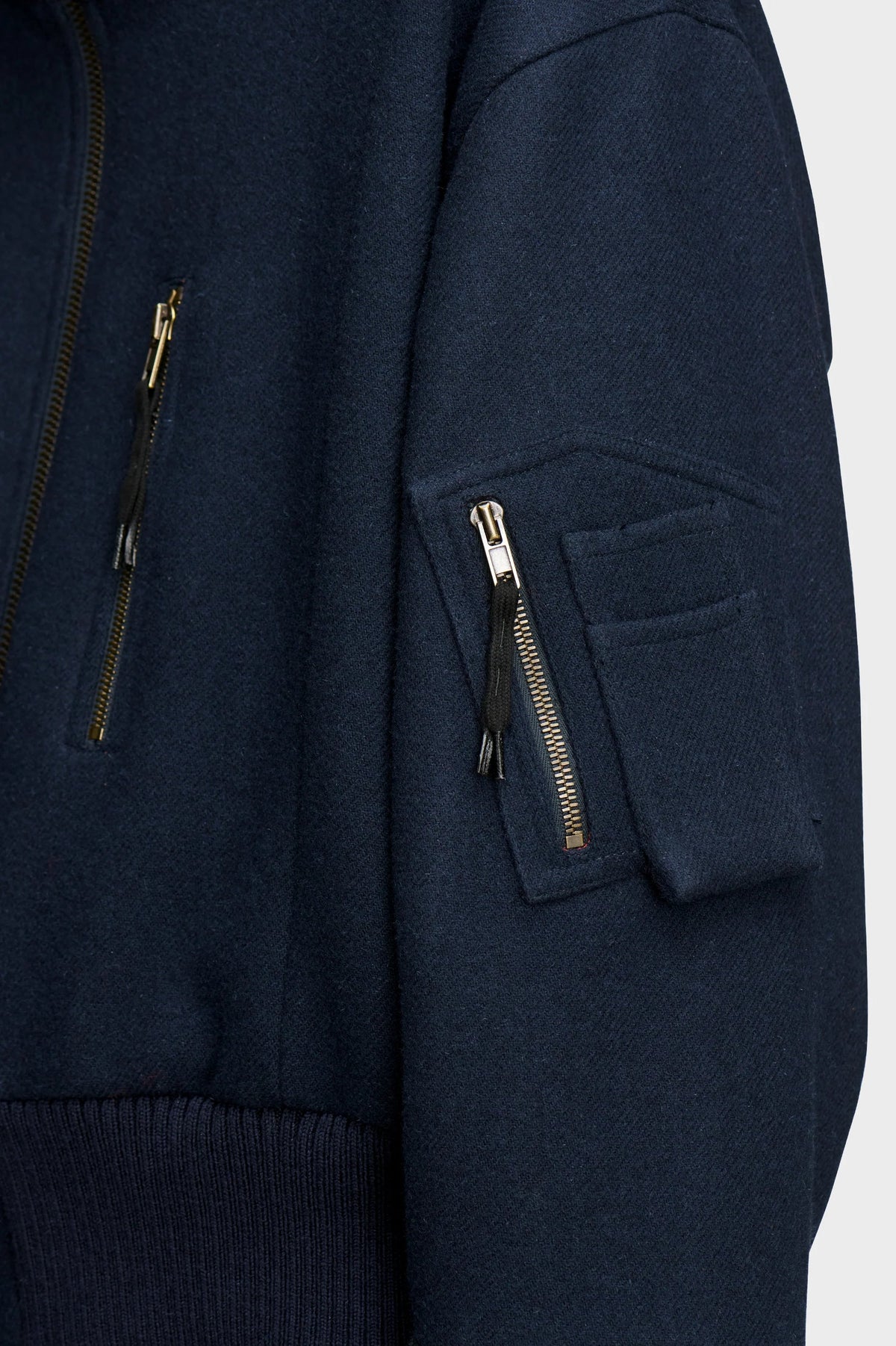 Maison Margiela Spliced Wool Bomber Jacket — Blue