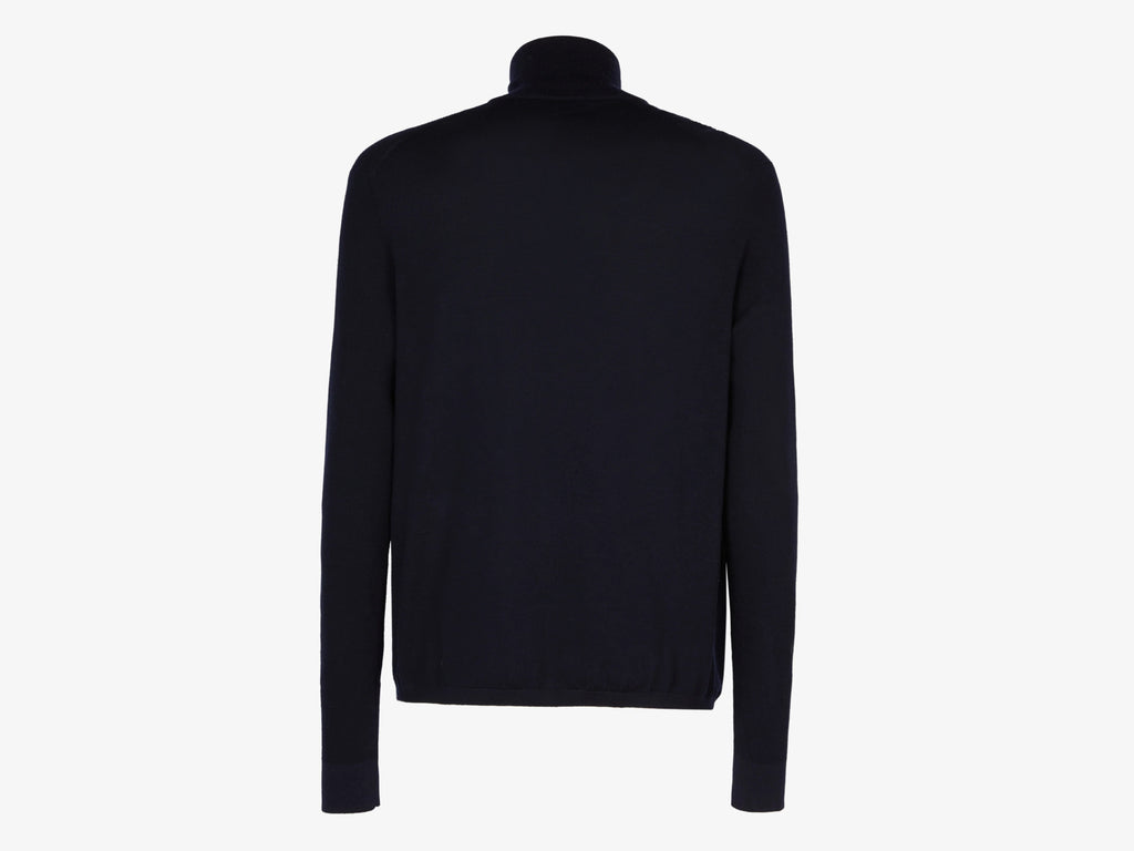 Sease Waffle Knit Half-Zip Sweater — Navy