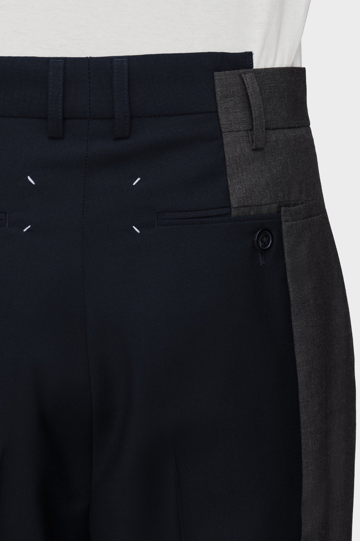Maison Margiela Spliced Tailored Trousers — Blue