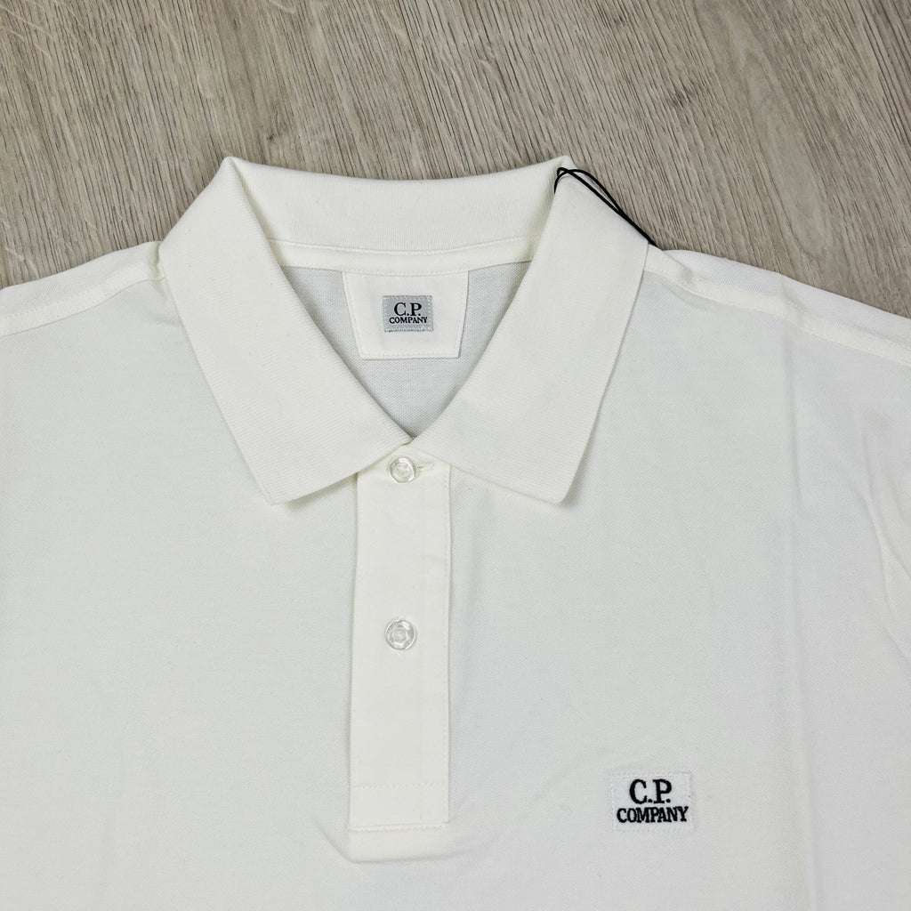 CP Company Piquet Polo Shirt - White