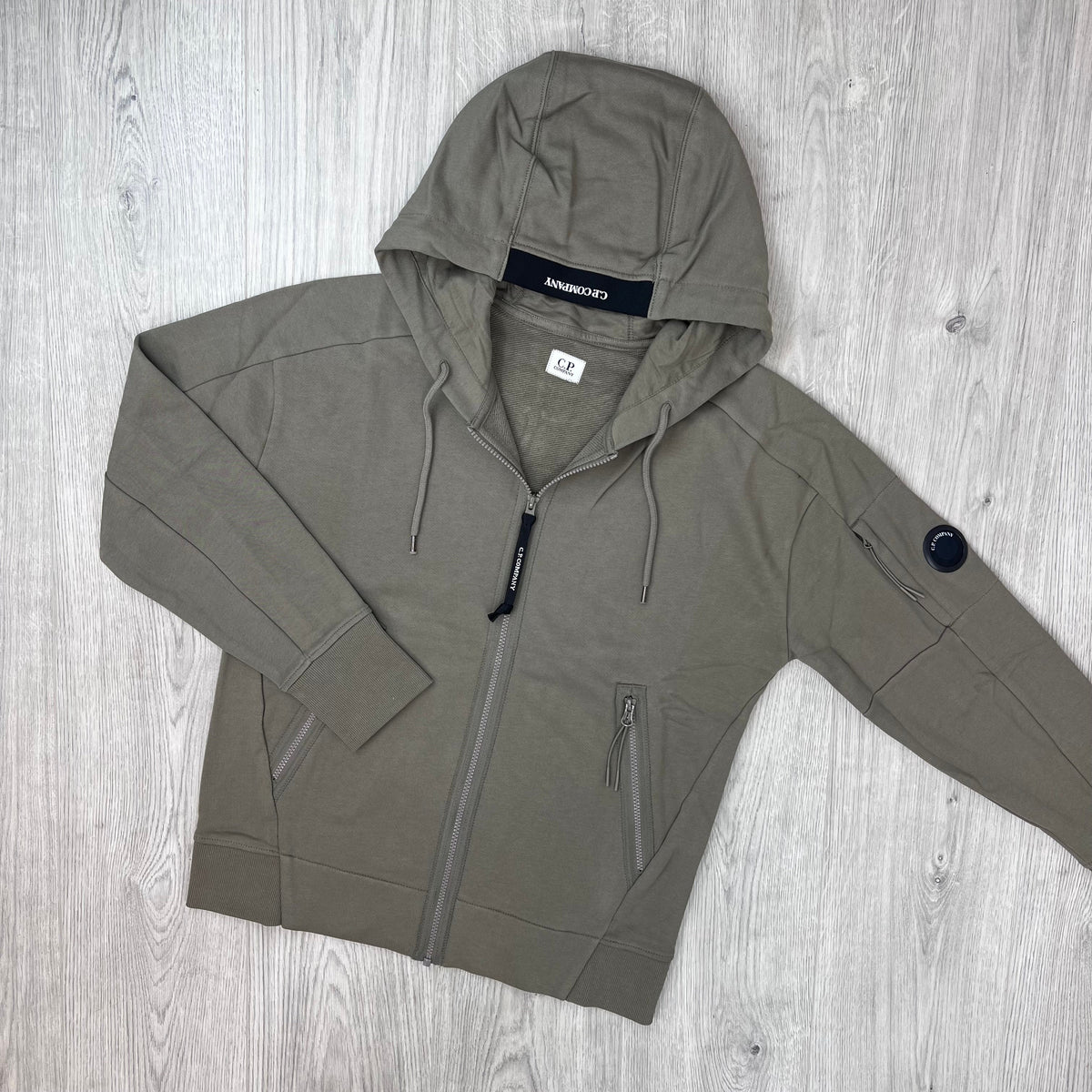 CP Company Raised Fleece Zip Hoodie - Fallen Rock