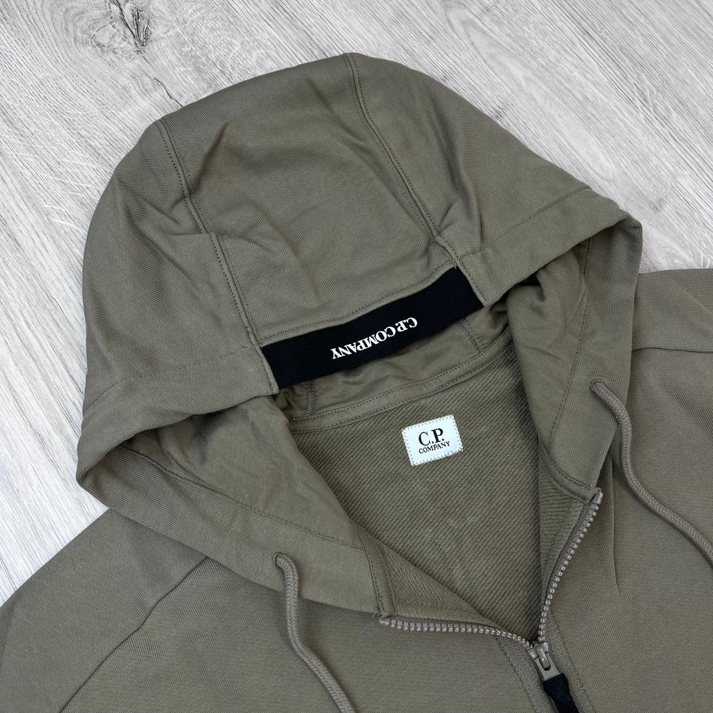 CP Company Raised Fleece Zip Hoodie - Fallen Rock
