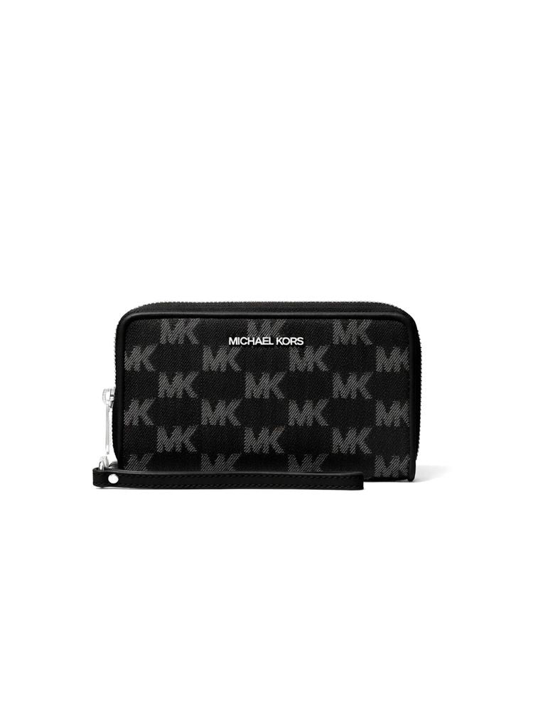Michael Kors Logo-Jacquard Cotton Wallet — Black