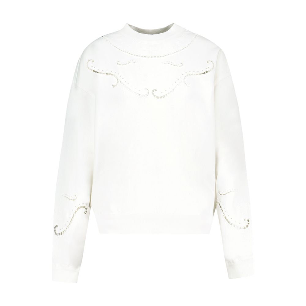 Isabel Marant Beaded Embroidered Sweatshirt — White