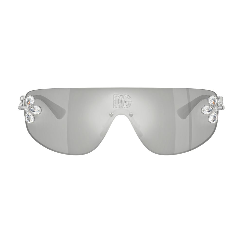 Dolce&Gabbana Crystal-Embellished Sunglasses — Silver