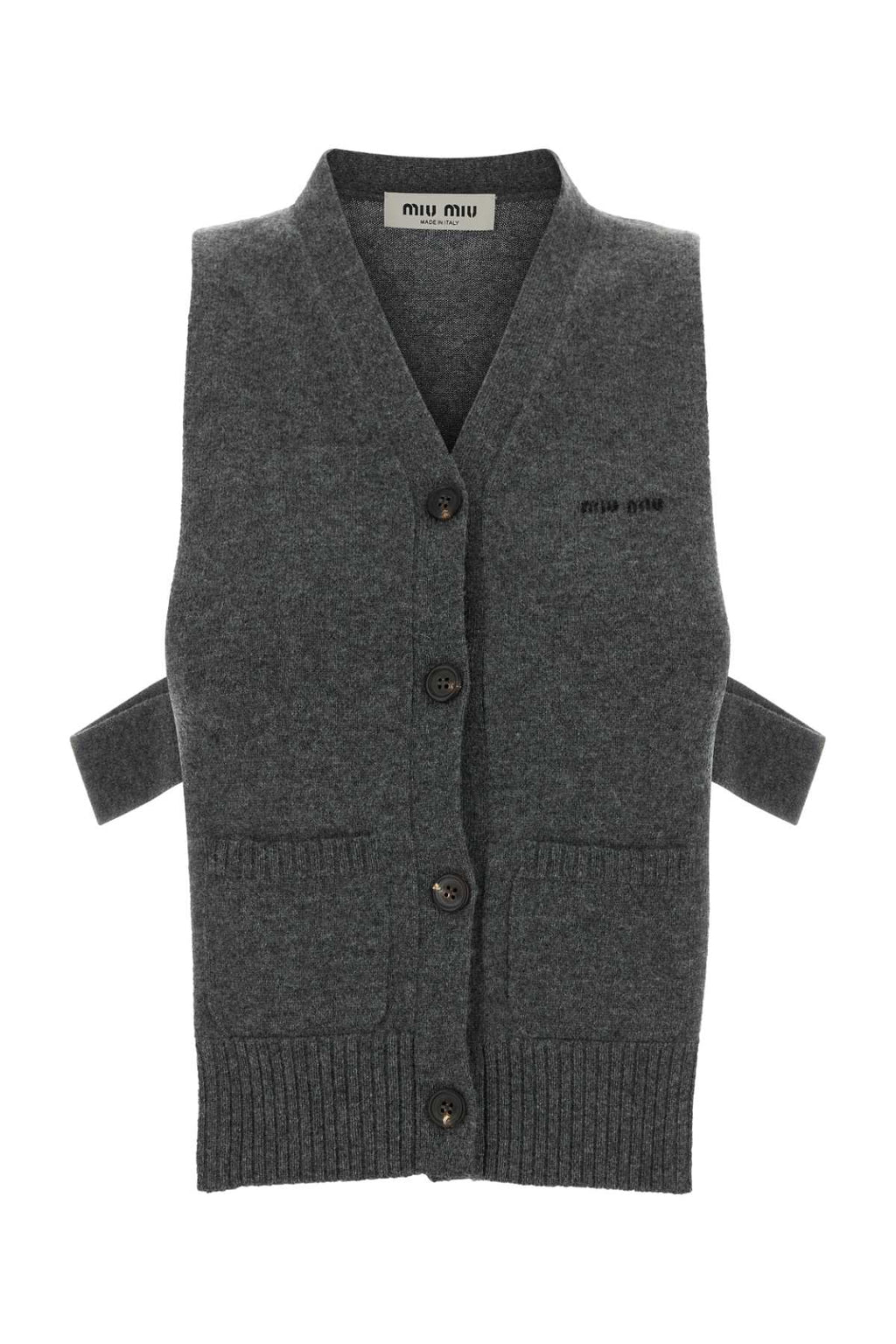 Miu Miu Cashmere Cardigan — Gray