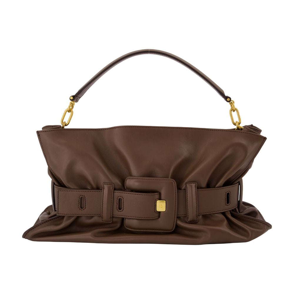 Balmain Anthem Shoulder Bag — Brown