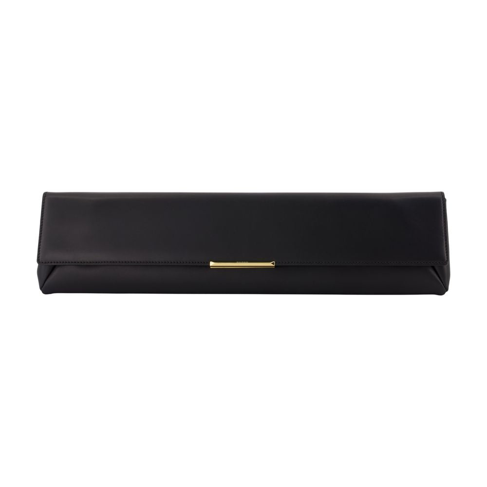 Balmain Calfskin Leather Clutch — Black