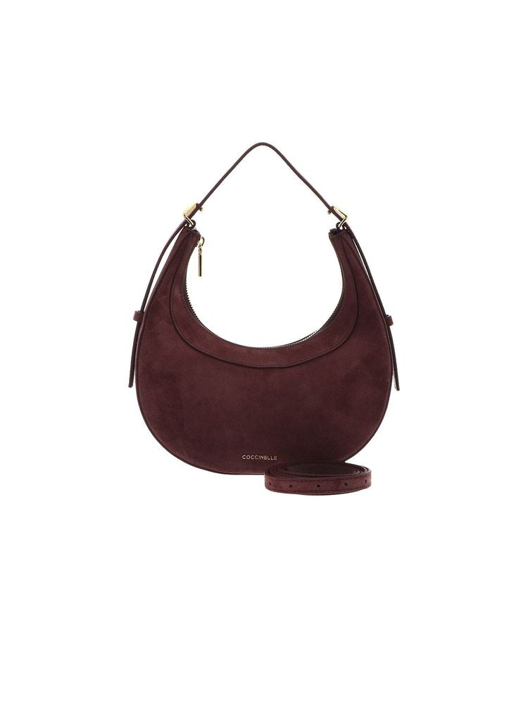 Coccinelle Suede and Leather Hobo Bag — Purple