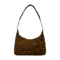 Vanessa Bruno Leopard-Print Leather Shoulder Bag — Brown