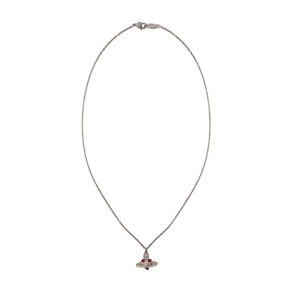 Vivienne Westwood Diamante Heart Necklace — Silver