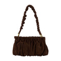 Marni Gathered Calfskin Shoulder Bag — Brown