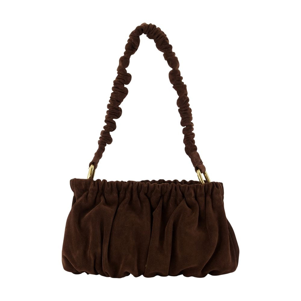 Marni Gathered Calfskin Shoulder Bag — Brown
