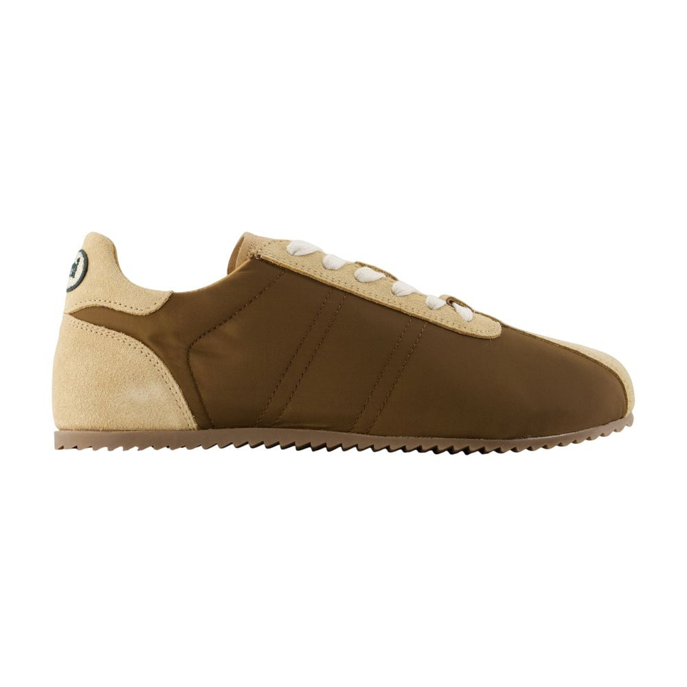 AMI Paris Nylon & Suede Colorblock Sneaker — Brown