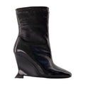 Balmain Calfskin Leather Wedge Ankle Boot — Black