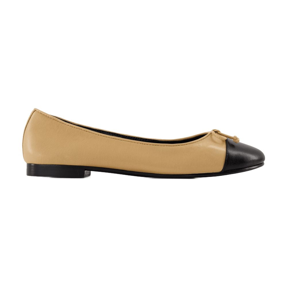 Tory Burch Cap Toe Ballerinas Ballerina Flat — Beige