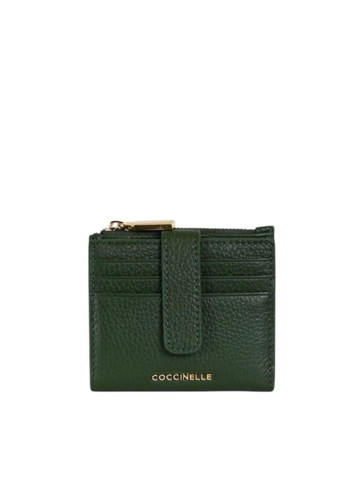 Coccinelle Grained Leather Wallet — Green