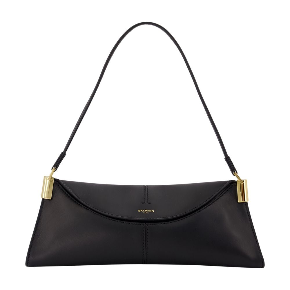 Balmain Leather Shoulder Bag — Black