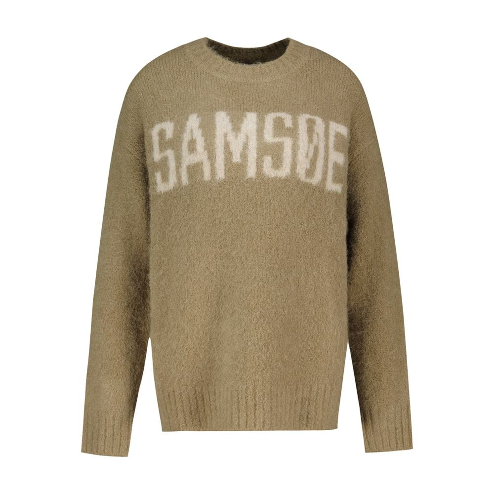 SamsøE SamsøE Logo-Jacquard Wool Sweater — Beige