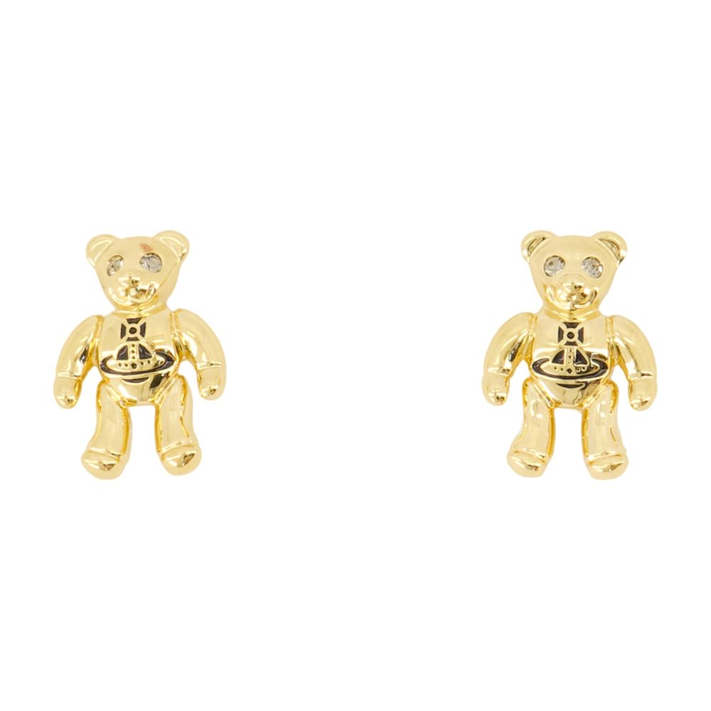 Vivienne Westwood Teddy Bear Gold Earrings — Gold
