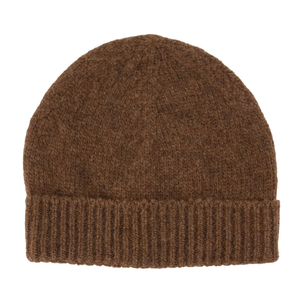 Officine Generale W26XACC890 Wool Ribbed Beanie — Beige