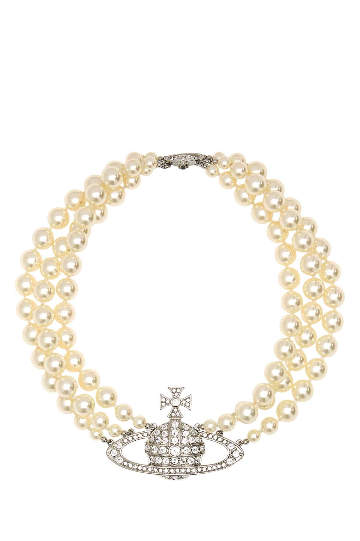 Vivienne Westwood Pearl Orb Pendant Necklace — Cream