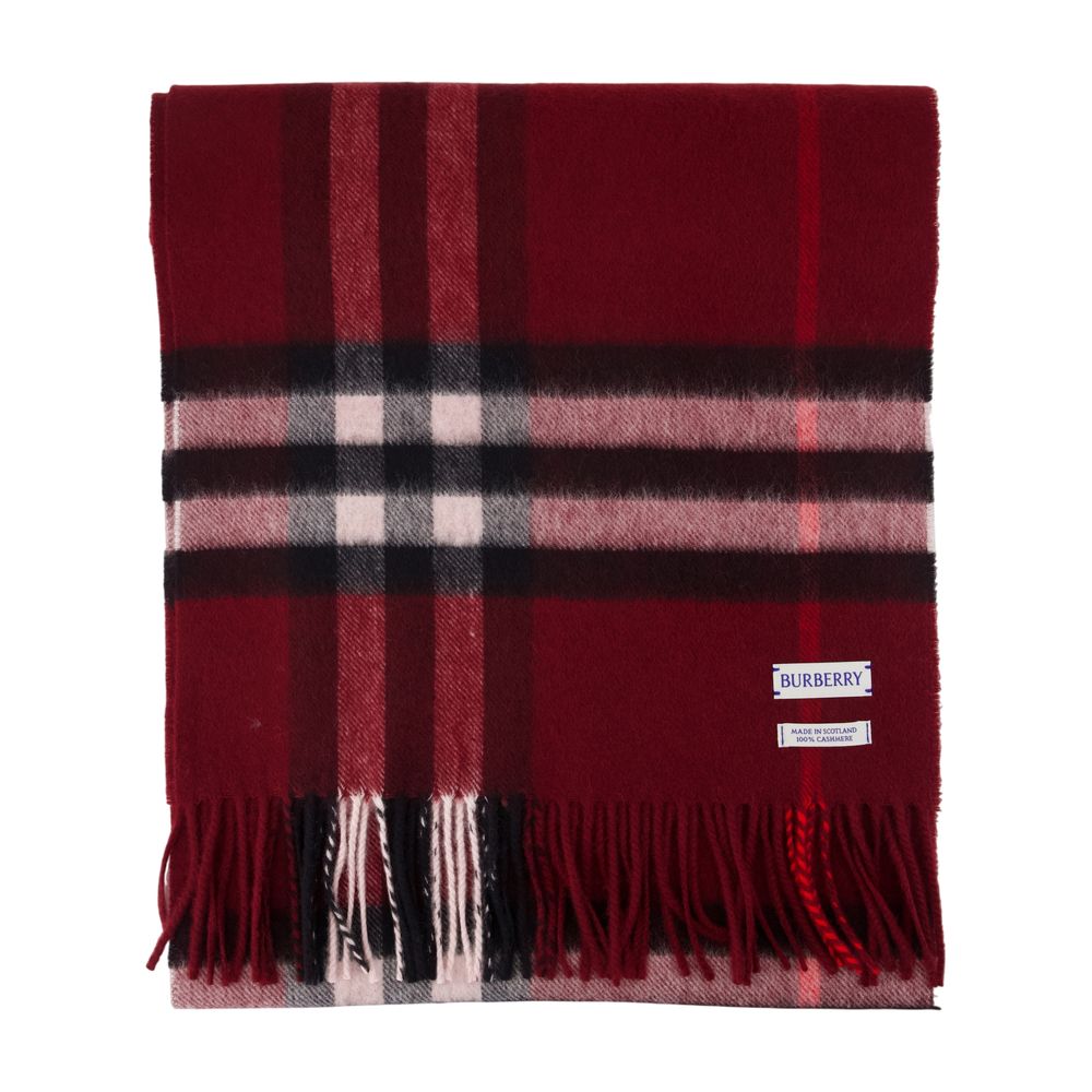 Burberry Giant Check Wool-Cashmere Scarf — Red