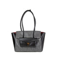Coccinelle Calf Split Leather Tote Bag — Black