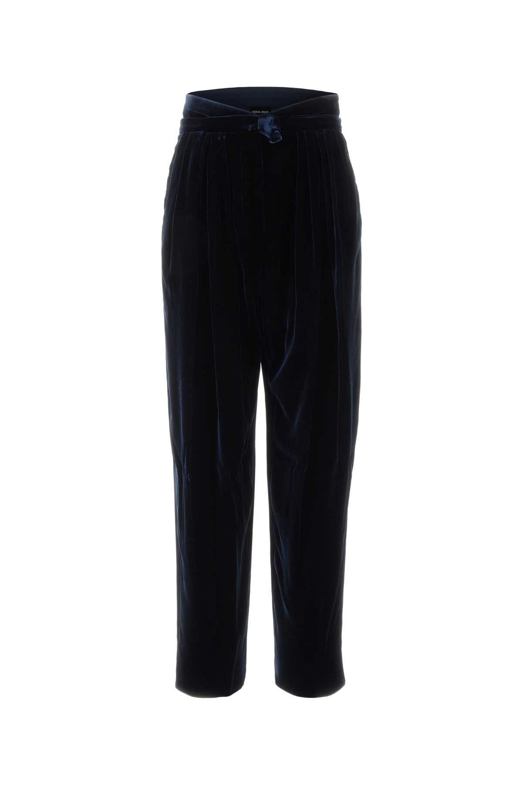 Giorgio Armani Viscose Cupro Trousers — Navy
