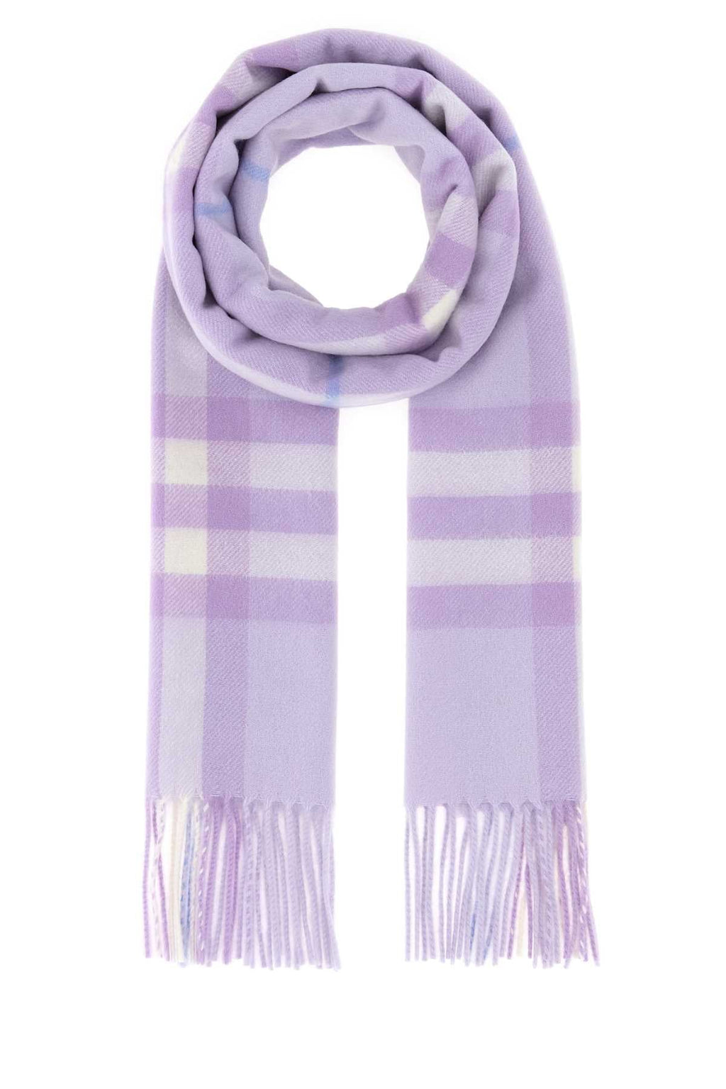 Burberry Check Wool Scarf — Purple