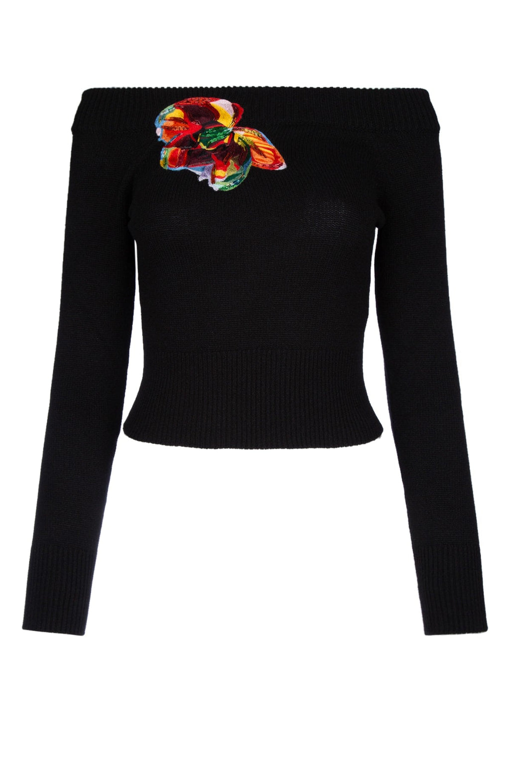 Alexander McQueen Floral-Embroidered Cotton Sweater