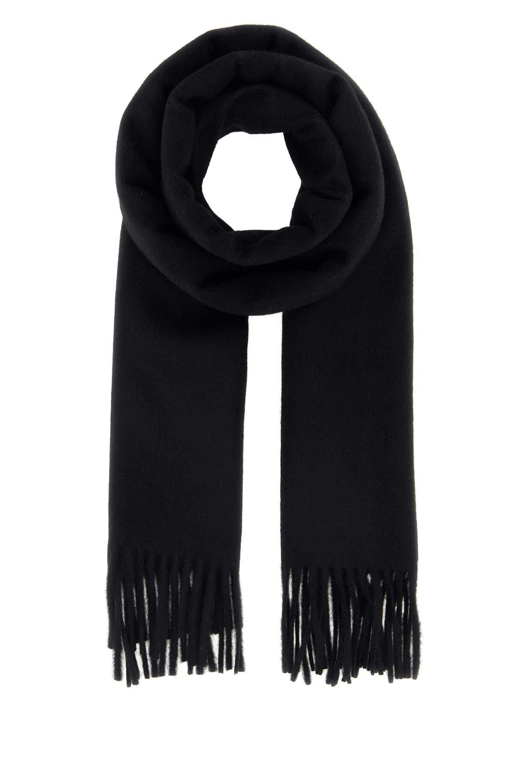 Saint Laurent Cashmere Fringed Scarf — Black