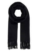 Saint Laurent Cashmere Fringed Scarf — Black