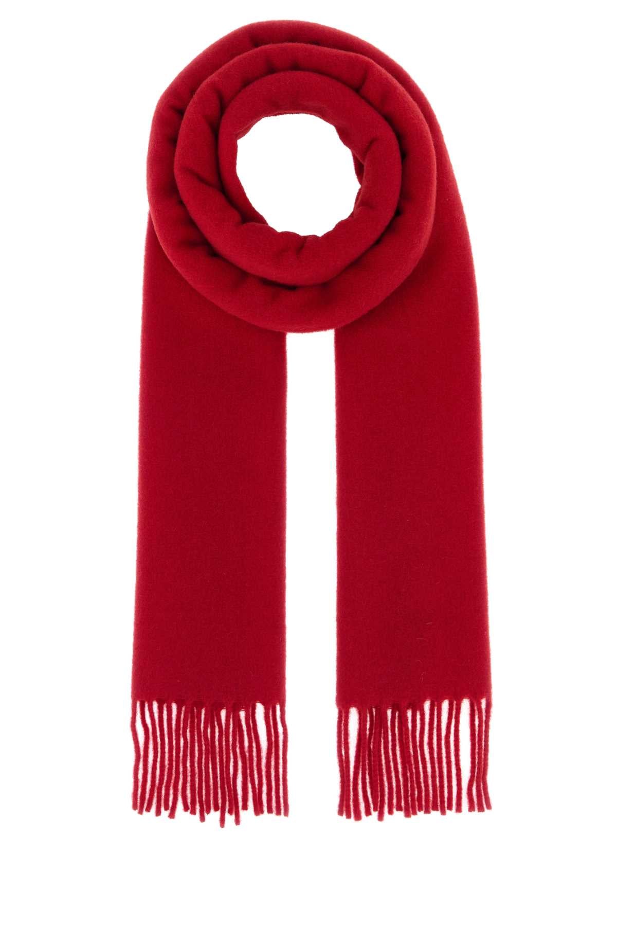 AMI Paris Pure Wool Scarf — Red