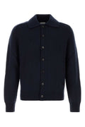 Burberry Cashmere Button-Front Cardigan — Navy