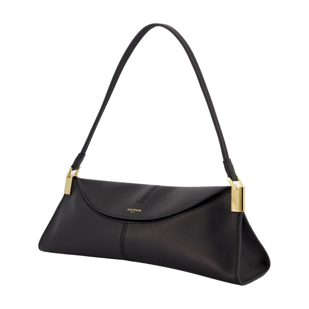 Balmain Leather Shoulder Bag — Black