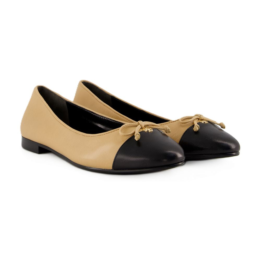 Tory Burch Cap Toe Ballerinas Ballerina Flat — Beige