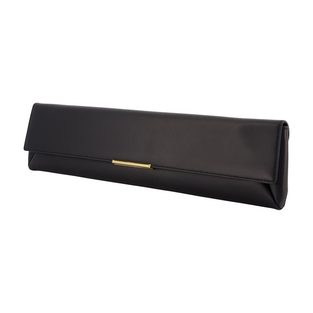 Balmain Calfskin Leather Clutch — Black