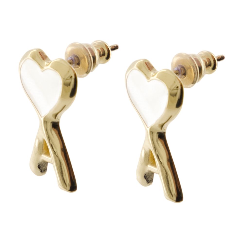 AMI Paris Hammered Gold Earrings — Gold
